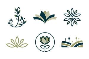 Set of nature logo design element vector with creative concept