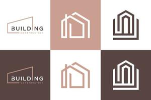 Set of building logo design element vector icon with creative idea