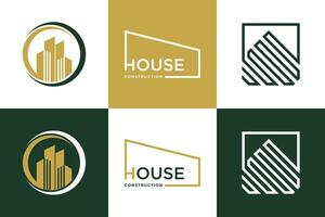 Set of real estate logo design element vector icon with creative idea