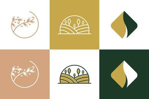 Set of nature logo design element vector with creative concept