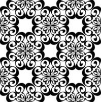 Abstract seamless pattern with silhouettes flowers in black and white. Floral repeating monochrome background. Endless print texture. Fabric design. Wallpaper - vector