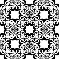 resumen sin costura modelo con siluetas flores en negro y blanco. floral repitiendo monocromo antecedentes. interminable impresión textura. tela diseño. fondo de pantalla - vector