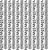 Abstract seamless pattern with silhouettes flowers in black and white. Floral repeating monochrome background. Endless print texture. Fabric design. Wallpaper - vector