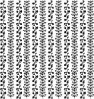 Abstract seamless pattern with silhouettes flowers in black and white. Floral repeating monochrome background. Endless print texture. Fabric design. Wallpaper - vector