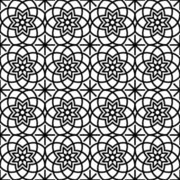 resumen sin costura modelo con siluetas flores en negro y blanco. floral repitiendo monocromo antecedentes. interminable impresión textura. tela diseño. fondo de pantalla - vector