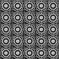 resumen sin costura modelo con siluetas flores en negro y blanco. floral repitiendo monocromo antecedentes. interminable impresión textura. tela diseño. fondo de pantalla - vector