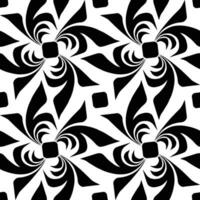 Abstract seamless pattern with silhouettes flowers in black and white. Floral repeating monochrome background. Endless print texture. Fabric design. Wallpaper - vector