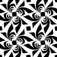 resumen sin costura modelo con siluetas flores en negro y blanco. floral repitiendo monocromo antecedentes. interminable impresión textura. tela diseño. fondo de pantalla - vector