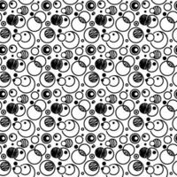 resumen sin costura modelo con siluetas flores en negro y blanco. floral repitiendo monocromo antecedentes. interminable impresión textura. tela diseño. fondo de pantalla - vector