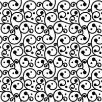 Abstract seamless pattern with silhouettes flowers in black and white. Floral repeating monochrome background. Endless print texture. Fabric design. Wallpaper - vector