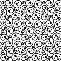 resumen sin costura modelo con siluetas flores en negro y blanco. floral repitiendo monocromo antecedentes. interminable impresión textura. tela diseño. fondo de pantalla - vector