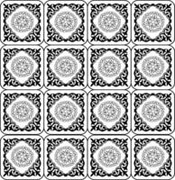 Abstract seamless pattern with silhouettes flowers in black and white. Floral repeating monochrome background. Endless print texture. Fabric design. Wallpaper - vector