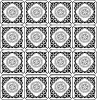 resumen sin costura modelo con siluetas flores en negro y blanco. floral repitiendo monocromo antecedentes. interminable impresión textura. tela diseño. fondo de pantalla - vector