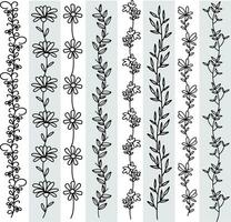 Abstract seamless pattern with silhouettes flowers in black and white. Floral repeating monochrome background. Endless print texture. Fabric design. Wallpaper - vector