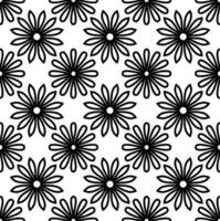 Abstract seamless pattern with silhouettes flowers in black and white. Floral repeating monochrome background. Endless print texture. Fabric design. Wallpaper - vector