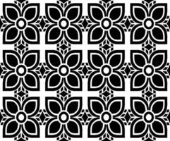 resumen sin costura modelo con siluetas flores en negro y blanco. floral repitiendo monocromo antecedentes. interminable impresión textura. tela diseño. fondo de pantalla - vector