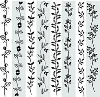 Abstract seamless pattern with silhouettes flowers in black and white. Floral repeating monochrome background. Endless print texture. Fabric design. Wallpaper - vector