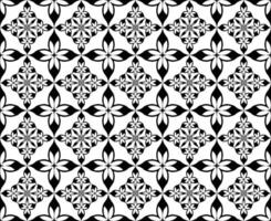 Abstract seamless pattern with silhouettes flowers in black and white. Floral repeating monochrome background. Endless print texture. Fabric design. Wallpaper - vector