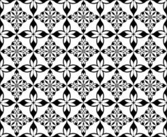 resumen sin costura modelo con siluetas flores en negro y blanco. floral repitiendo monocromo antecedentes. interminable impresión textura. tela diseño. fondo de pantalla - vector