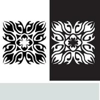 resumen sin costura modelo con siluetas flores en negro y blanco. floral repitiendo monocromo antecedentes. interminable impresión textura. tela diseño. fondo de pantalla - vector