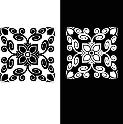 Abstract seamless pattern with silhouettes flowers in black and white. Floral repeating monochrome background. Endless print texture. Fabric design. Wallpaper - vector