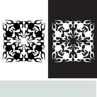 resumen sin costura modelo con siluetas flores en negro y blanco. floral repitiendo monocromo antecedentes. interminable impresión textura. tela diseño. fondo de pantalla - vector