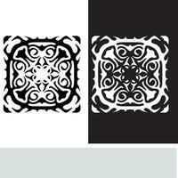 resumen sin costura modelo con siluetas flores en negro y blanco. floral repitiendo monocromo antecedentes. interminable impresión textura. tela diseño. fondo de pantalla - vector