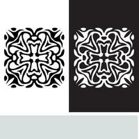 resumen sin costura modelo con siluetas flores en negro y blanco. floral repitiendo monocromo antecedentes. interminable impresión textura. tela diseño. fondo de pantalla - vector