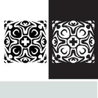 resumen sin costura modelo con siluetas flores en negro y blanco. floral repitiendo monocromo antecedentes. interminable impresión textura. tela diseño. fondo de pantalla - vector