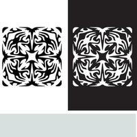 resumen sin costura modelo con siluetas flores en negro y blanco. floral repitiendo monocromo antecedentes. interminable impresión textura. tela diseño. fondo de pantalla - vector