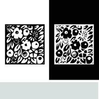 resumen sin costura modelo con siluetas flores en negro y blanco. floral repitiendo monocromo antecedentes. interminable impresión textura. tela diseño. fondo de pantalla - vector