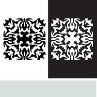 resumen sin costura modelo con siluetas flores en negro y blanco. floral repitiendo monocromo antecedentes. interminable impresión textura. tela diseño. fondo de pantalla - vector