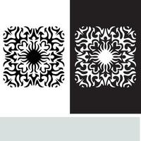 resumen sin costura modelo con siluetas flores en negro y blanco. floral repitiendo monocromo antecedentes. interminable impresión textura. tela diseño. fondo de pantalla - vector