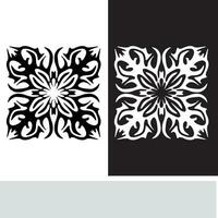 resumen sin costura modelo con siluetas flores en negro y blanco. floral repitiendo monocromo antecedentes. interminable impresión textura. tela diseño. fondo de pantalla - vector