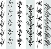 Abstract seamless pattern with silhouettes flowers in black and white. Floral repeating monochrome background. Endless print texture. Fabric design. Wallpaper - vector