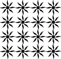 Abstract seamless pattern with silhouettes flowers in black and white. Floral repeating monochrome background. Endless print texture. Fabric design. Wallpaper - vector