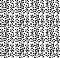 Abstract seamless pattern with silhouettes flowers in black and white. Floral repeating monochrome background. Endless print texture. Fabric design. Wallpaper - vector