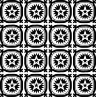 resumen sin costura modelo con siluetas flores en negro y blanco. floral repitiendo monocromo antecedentes. interminable impresión textura. tela diseño. fondo de pantalla - vector