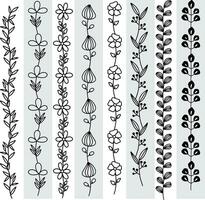 Abstract seamless pattern with silhouettes flowers in black and white. Floral repeating monochrome background. Endless print texture. Fabric design. Wallpaper - vector