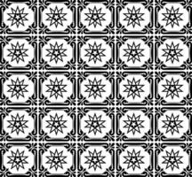 resumen sin costura modelo con siluetas flores en negro y blanco. floral repitiendo monocromo antecedentes. interminable impresión textura. tela diseño. fondo de pantalla - vector