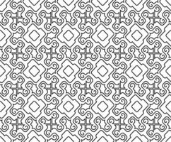 resumen sin costura modelo con siluetas flores en negro y blanco. floral repitiendo monocromo antecedentes. interminable impresión textura. tela diseño. fondo de pantalla - vector