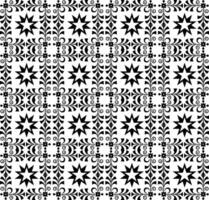 resumen sin costura modelo con siluetas flores en negro y blanco. floral repitiendo monocromo antecedentes. interminable impresión textura. tela diseño. fondo de pantalla - vector