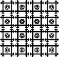 resumen sin costura modelo con siluetas flores en negro y blanco. floral repitiendo monocromo antecedentes. interminable impresión textura. tela diseño. fondo de pantalla - vector