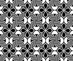 resumen sin costura modelo con siluetas flores en negro y blanco. floral repitiendo monocromo antecedentes. interminable impresión textura. tela diseño. fondo de pantalla - vector