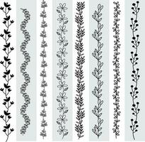 Abstract seamless pattern with silhouettes flowers in black and white. Floral repeating monochrome background. Endless print texture. Fabric design. Wallpaper - vector