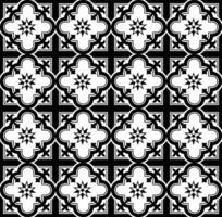 resumen sin costura modelo con siluetas flores en negro y blanco. floral repitiendo monocromo antecedentes. interminable impresión textura. tela diseño. fondo de pantalla - vector