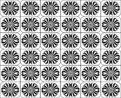 resumen sin costura modelo con siluetas flores en negro y blanco. floral repitiendo monocromo antecedentes. interminable impresión textura. tela diseño. fondo de pantalla - vector