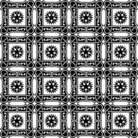 resumen sin costura modelo con siluetas flores en negro y blanco. floral repitiendo monocromo antecedentes. interminable impresión textura. tela diseño. fondo de pantalla - vector