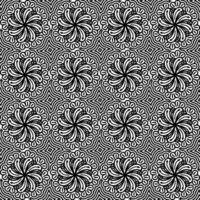 resumen sin costura modelo con siluetas flores en negro y blanco. floral repitiendo monocromo antecedentes. interminable impresión textura. tela diseño. fondo de pantalla - vector