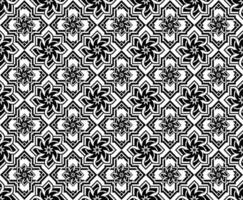Abstract seamless pattern with silhouettes flowers in black and white. Floral repeating monochrome background. Endless print texture. Fabric design. Wallpaper - vector